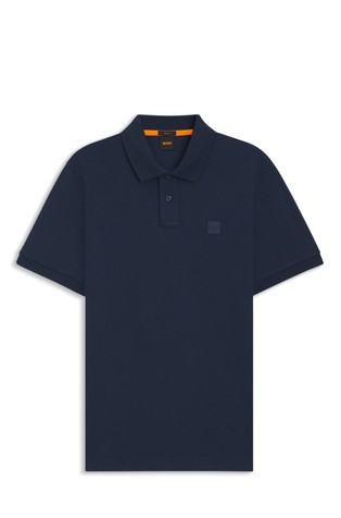 Slim fit polo majica iz raztegljivega bombaža z logo našitkom