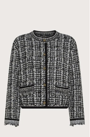 Fancy stitch bouclé cardigan