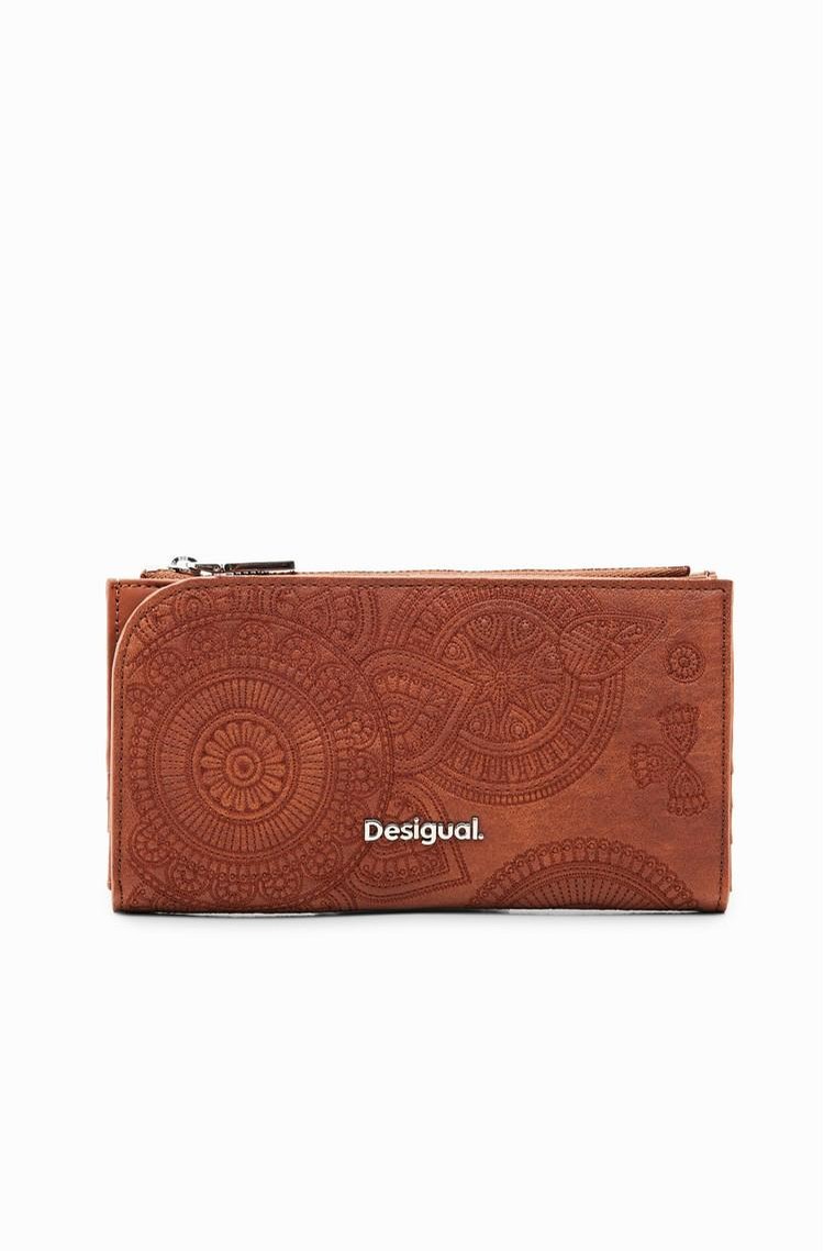 DESIGUAL Velika izvezena denarnica Rjava - Brown 
