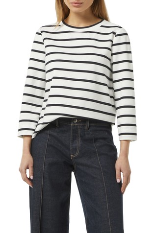 Striped sweatshirt with 3/4 sleeves