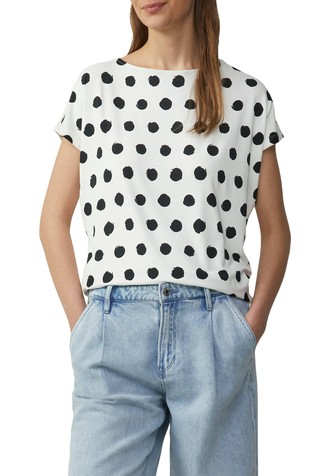 Viscose polka dot T-shirt in a relaxed fit