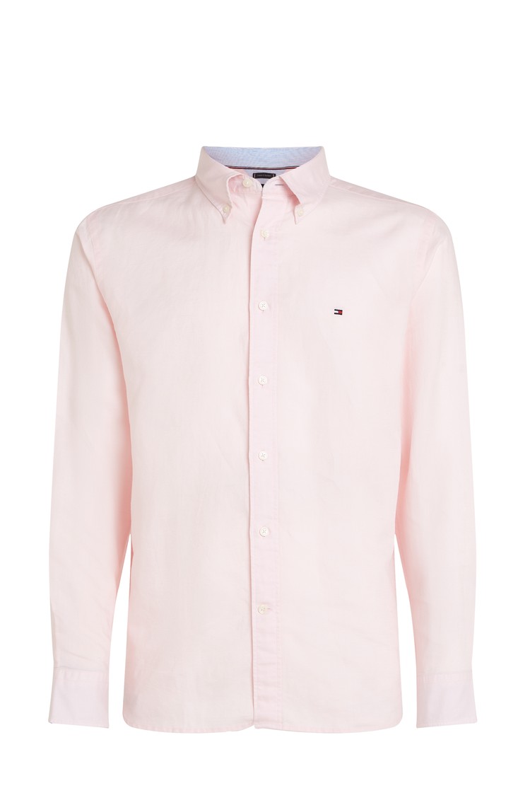 TOMMY HILFIGER Regular fit srajca iz lanene mešanice Roza - Light Pink 
