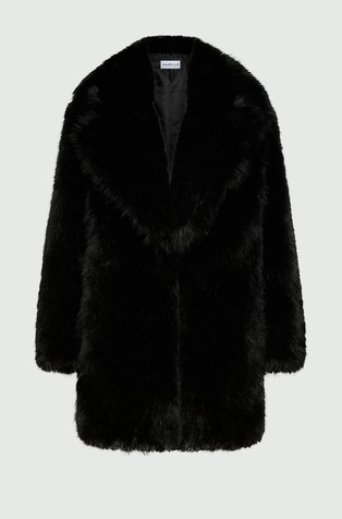 Oversized fit plašč iz umetnega krzna