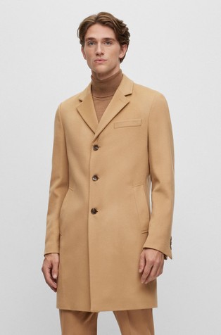 Slim fit plašč iz volne in kašmirja