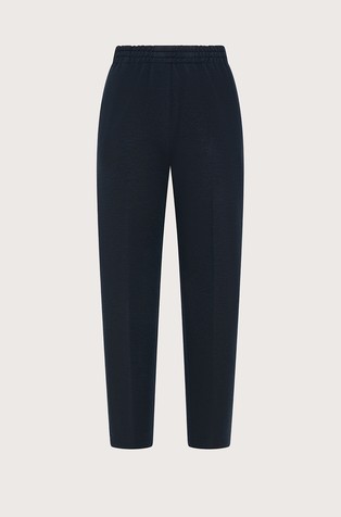 Wool blend trousers with elasticated waistband