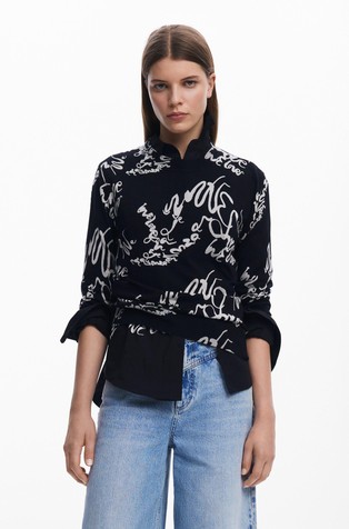 Jumper with arty print