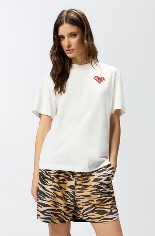 Majica z velikim sloganom iz okrasnih kamenčkov zadaj