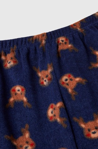 BENETTON Pižama iz flisa z motivi jelenčka Modra - Black 3