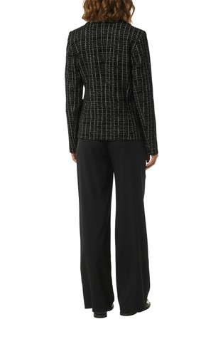 COMMA Bouclé blazer with a check pattern Black 2