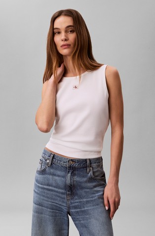 Ribbed Tank Top With Back Cut-out