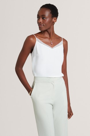 Strappy top with transparent insert