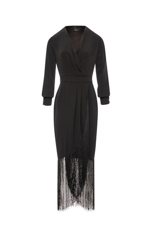 Slim fit obleka z resicami