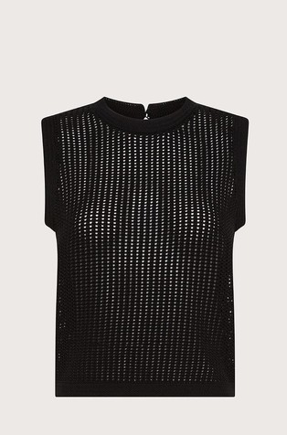 Pletena bombažna majica z luknjičastim vzorcem