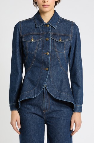 Denim jakna s spranim videzom