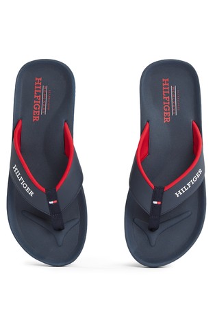 TOMMY HILFIGER Podložene japonke z logotipom Modra - Blue 5