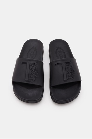 TOD'S T-logo gumijasti natikači Črna - Black 4