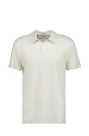 Lanena polo majica s kratkimi rokavi