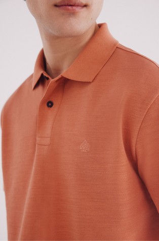 SPRINGFIELD Regular fit piké polo majica s kratkimi rokavi Oranžna - Orange 3