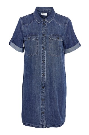 NOISY MAY NMNEW kratka denim obleka Modra - Medium Blue 6