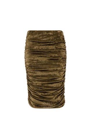 Slim fit nabrano krilo iz velurja