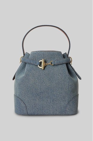Blaike Denim Medium Bucket Bag