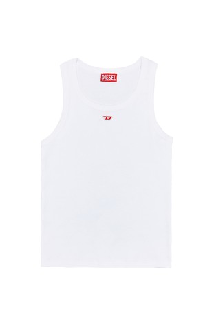 DIESEL Tank top with embroidered Oval D patch White 5