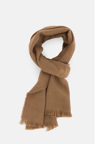 Scarf with Knitted Motif in Wool