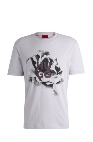 Majica iz bombažnega jerseya z logo potiskom