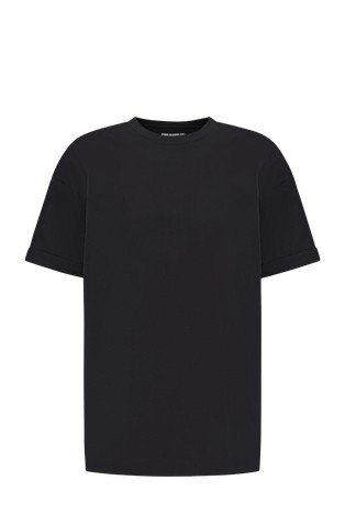 Relaxed fit bombažna majica s kratkimi rokavi