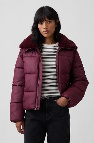Fur Collar Relaxed Quilted Puffer Jacket