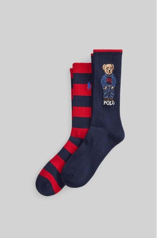 Polo Bear Logo Crew Sock 2-Pack