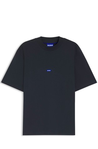 Majica iz bombažnega jerseya z logo našitkom