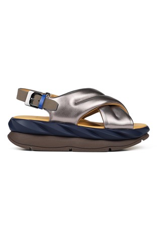 Mellow Moa Metallic-Leather Sandals