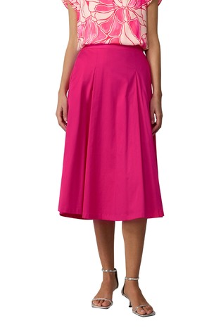 Midi skirt with elastic waistband and pockets