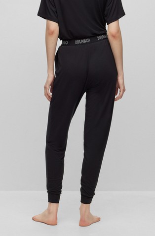 HUGO BOSS Viscose pyjama bottom with logo waistband Black 2