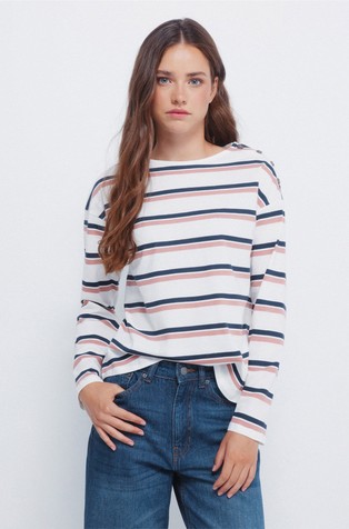 Striped buttons-down shoulder shirt