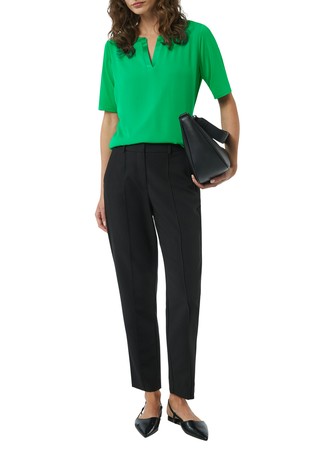 COMMA Top in a mix of materials with a satin trim Green 3