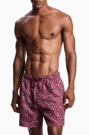 Swim trunks with logo print