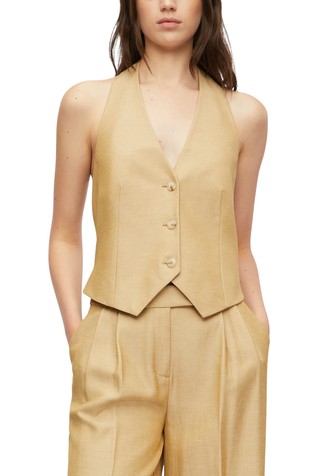 Slim fit telovnik z odkritim hrbtom