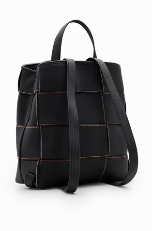 DESIGUAL S woven stitching backpack Black 3