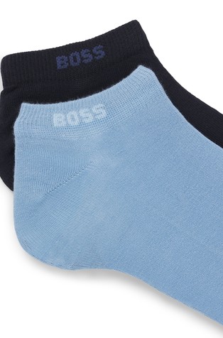 HUGO BOSS Paket 2 parov nizkih nogavic iz bombažne mešanice Modra - Light Blue 2