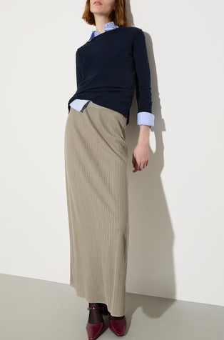 Openwork knit maxi skirt