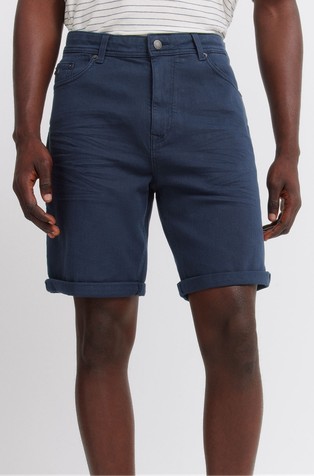 Washed 5-pocket slim fit Bermuda shorts