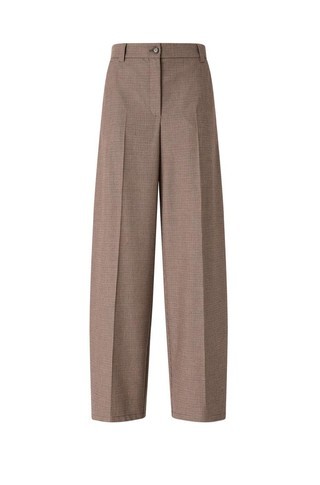 Barrel-fit trousers with micro houndstooth pattern