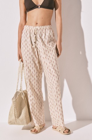 Printed trousers in cotton and viscose