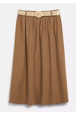 Flared midi skirt with belt
