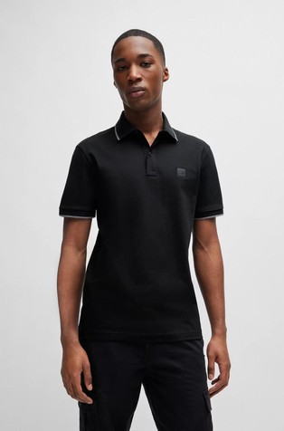 Slim-fit polo shirt in stretch-cotton piqué