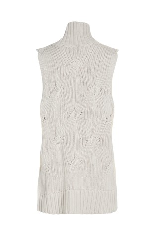 CALVIN KLEIN Cable Knit Long Sweater Vest Beige 6
