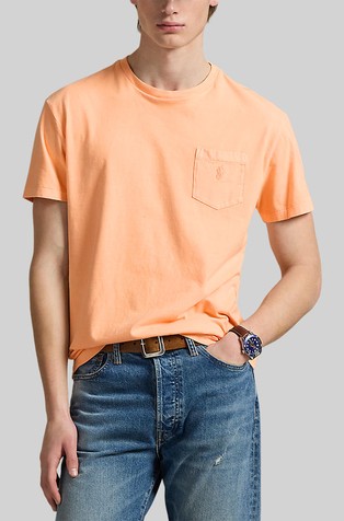 Custom slim fit majica s kratkimi rokavi in žepom