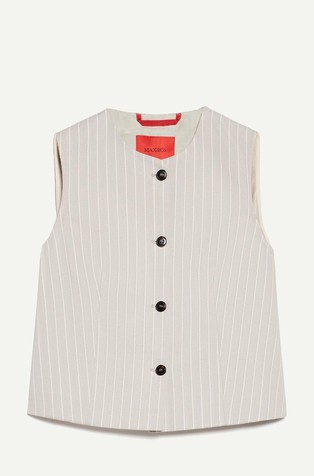 Pinstriped cotton waistcoat